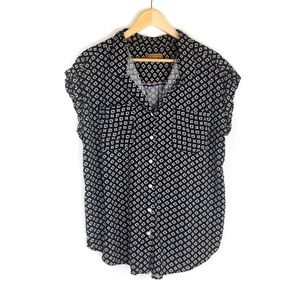 Jachs Girlfriend Blue Diamond Button Front Size XL